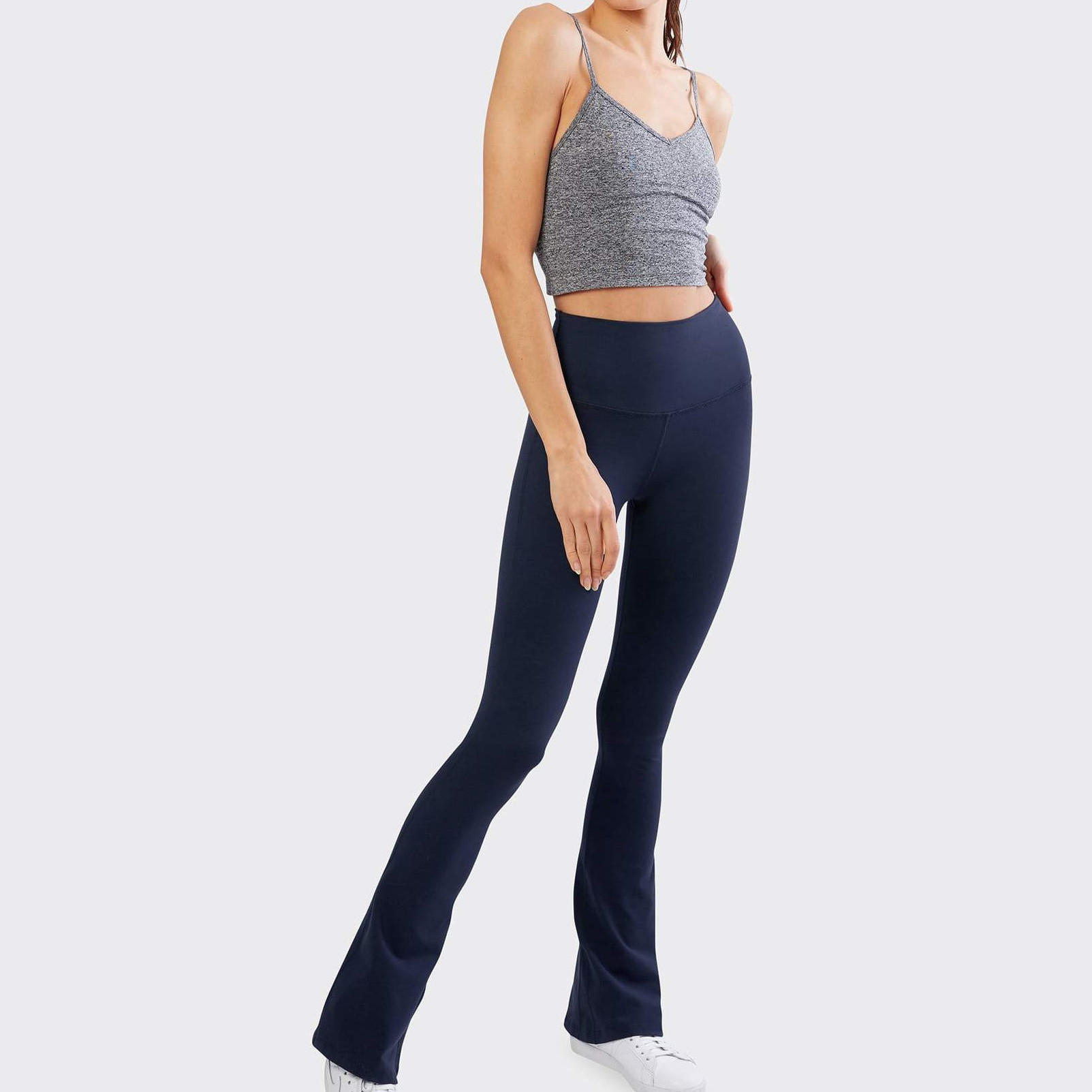 Private Label Wholesale High Waisted Womens Wide Leg Flare Yoga Pants-Aktik