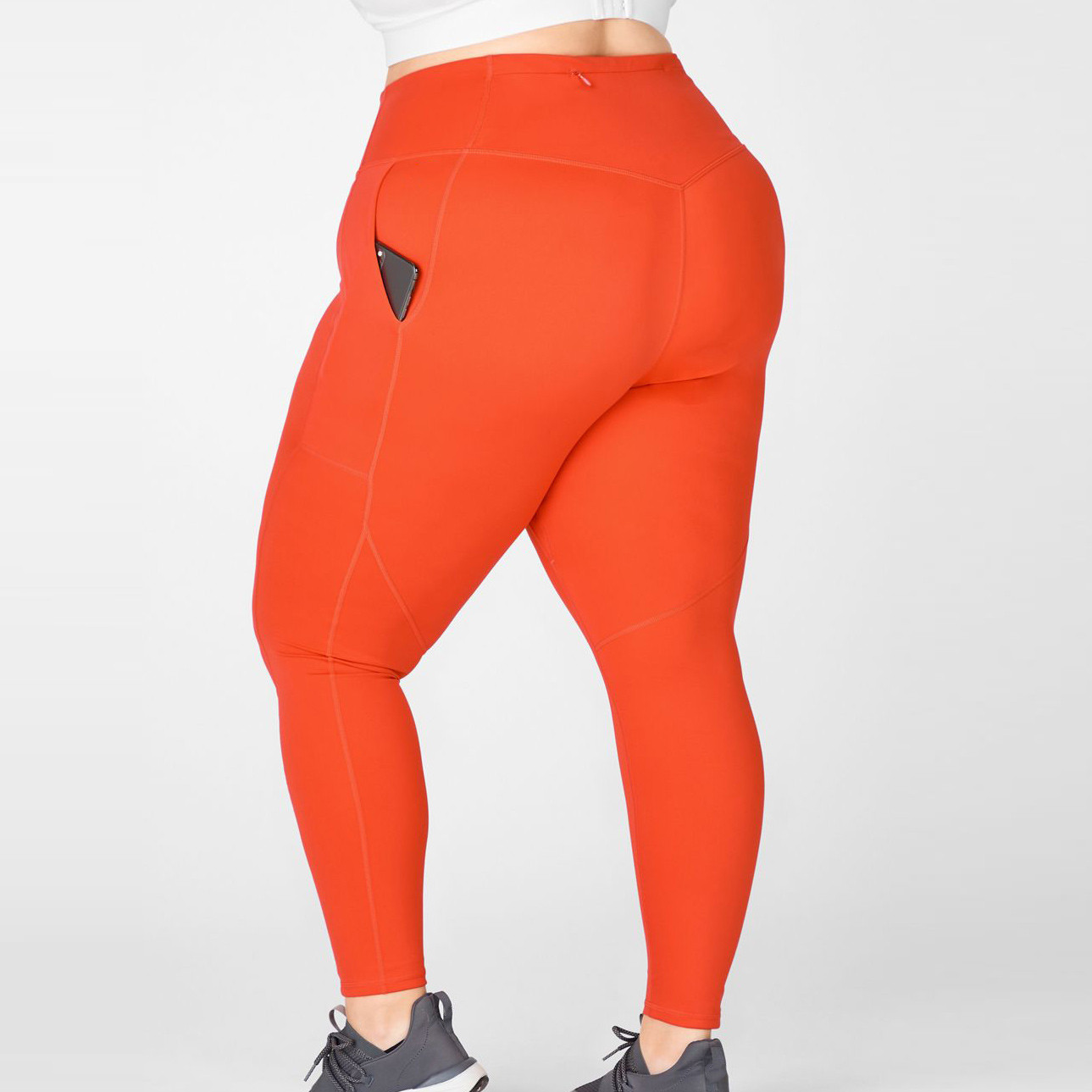 Custom Activewear High Waisted Plus Size Workout Leggings with Zip Pockets-Aktik