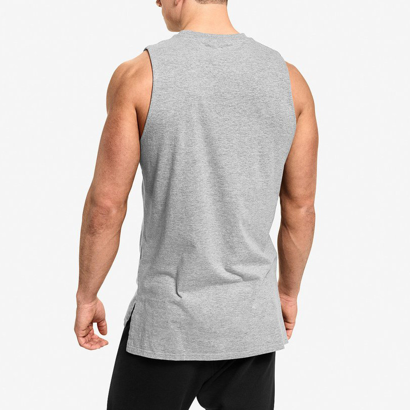 Private Label Wholesale Cotton Crew Neck Sleeveless Mens Muscle Tank Tops-Aktik