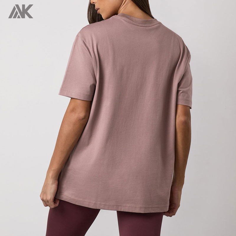 Custom Cotton Relaxed fit Boyfriend Tee Crew neck Women's T-shirt -Aktik