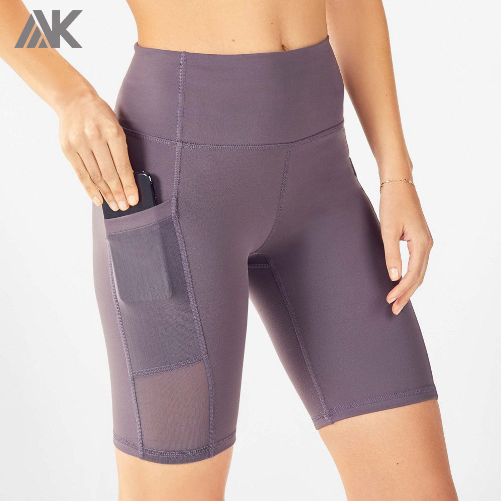 Custom Womens High Waisted Best Wholesale Biker Shorts with Pockets-Aktik
