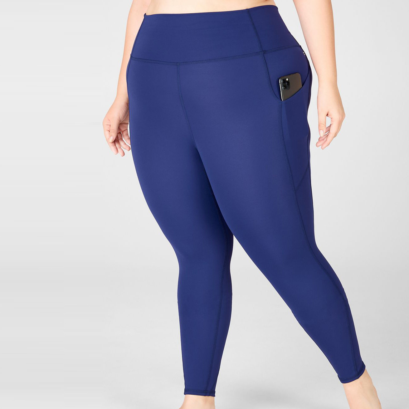 Custom Stretch High Waisted Tummy Control Plus Size Leggings with Pockets-Aktik
