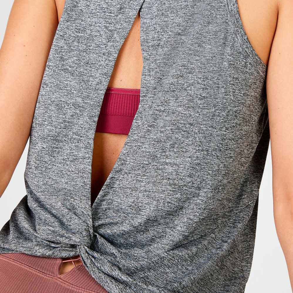 Custom Design Loose Fit Open Back Women's High Neck Dri Fit Tank Top-Aktik