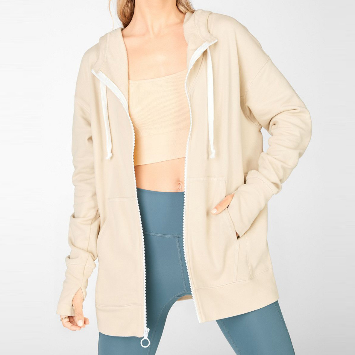 Customize Your Own Hoodie Cotton Fleece Oversized Womens Zip Up Hoodies-Aktik