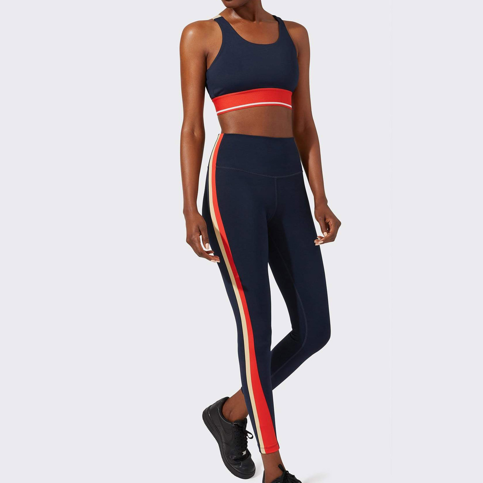 Custom Good Quality Best Compression Womens Gym Leggings with Color Block-Aktik