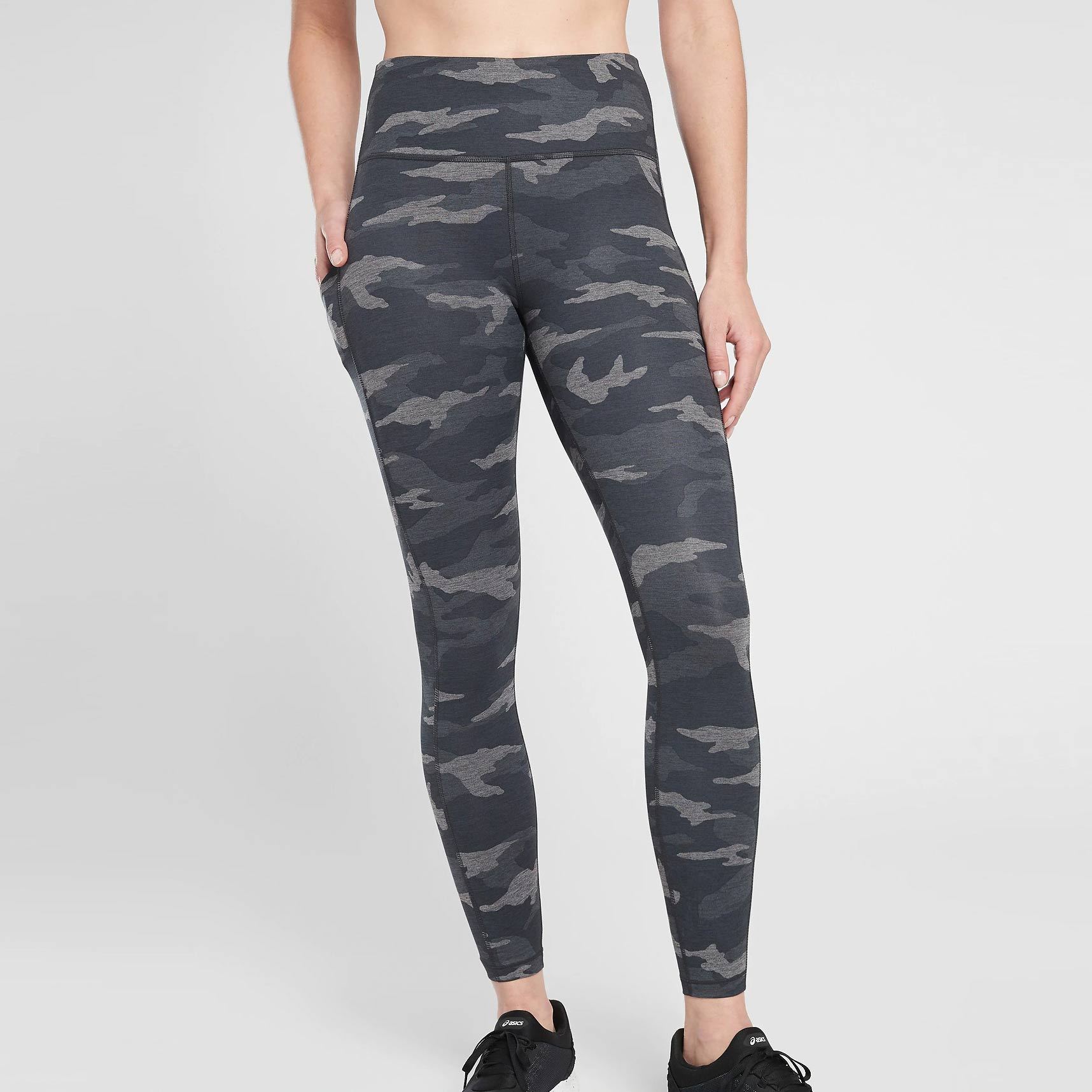 Custom Camouflage Printed womens high waisted workout leggings with Pockets-Aktik