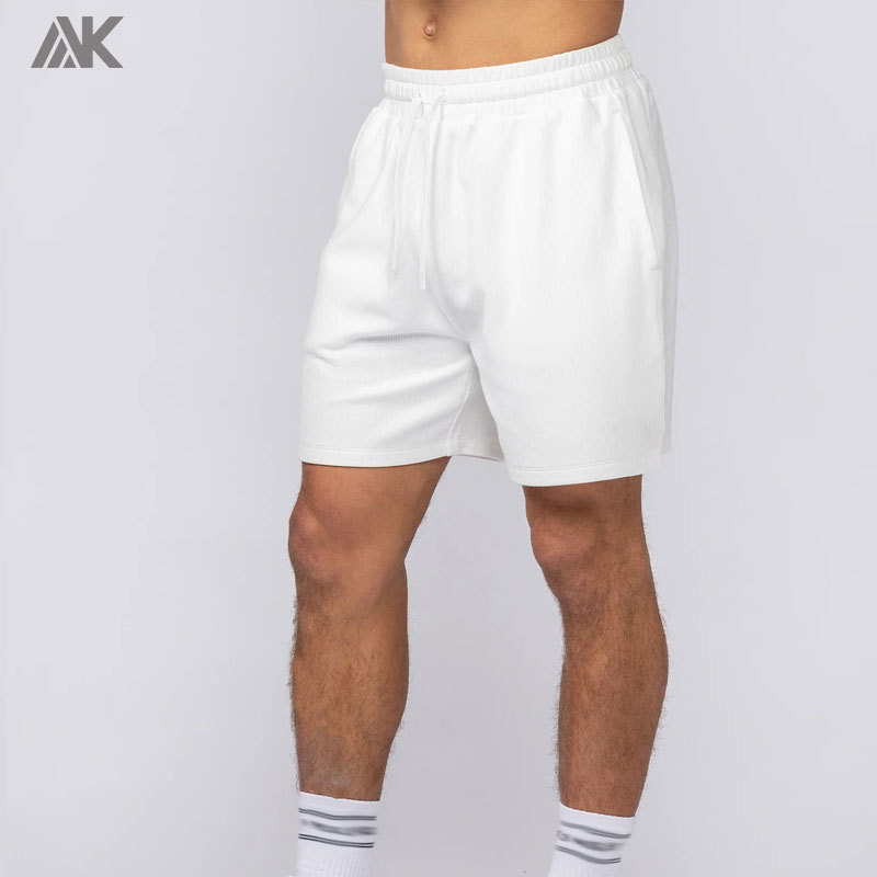 Custom Rib Cotton Breathable Feel Men's Shorts Mid-weight Relaxed Fit Men Everyday Jersey Short With Side Pockets-AKTIK