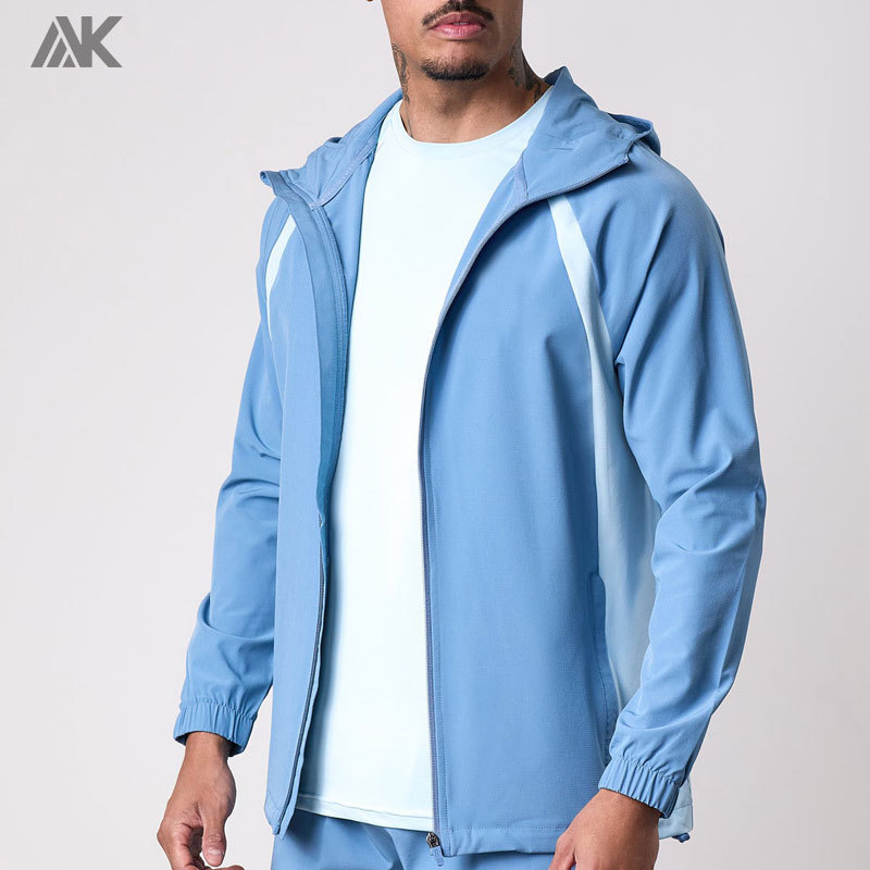 Custom Polyester Premium Tracksuit Top Raglan Sleeve Men's Hoodies Jacket-Aktik