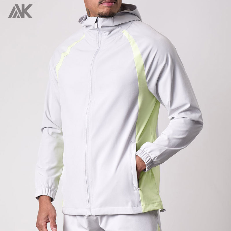 Custom Polyester Premium Tracksuit Top Raglan Sleeve Men's Hoodies Jacket-Aktik