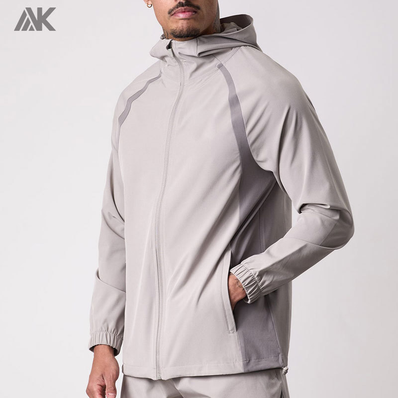 Custom Polyester Premium Tracksuit Top Raglan Sleeve Men's Hoodies Jacket-Aktik