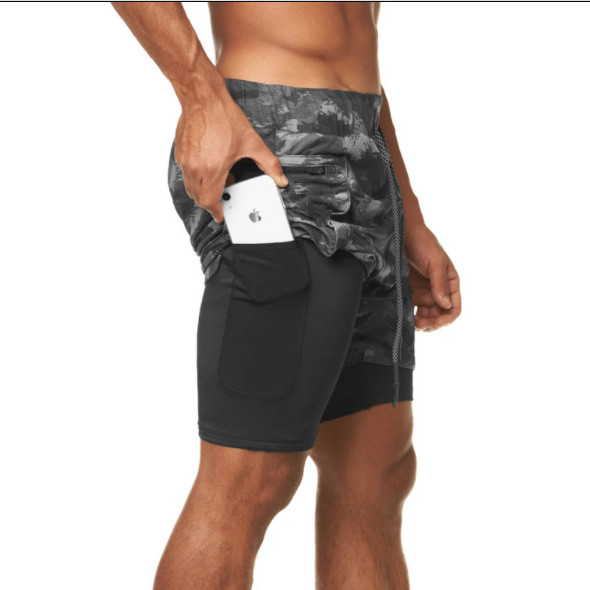 Custom Athletic Shorts Camo Print Best Mens Running Shorts with Pocket-Aktik
