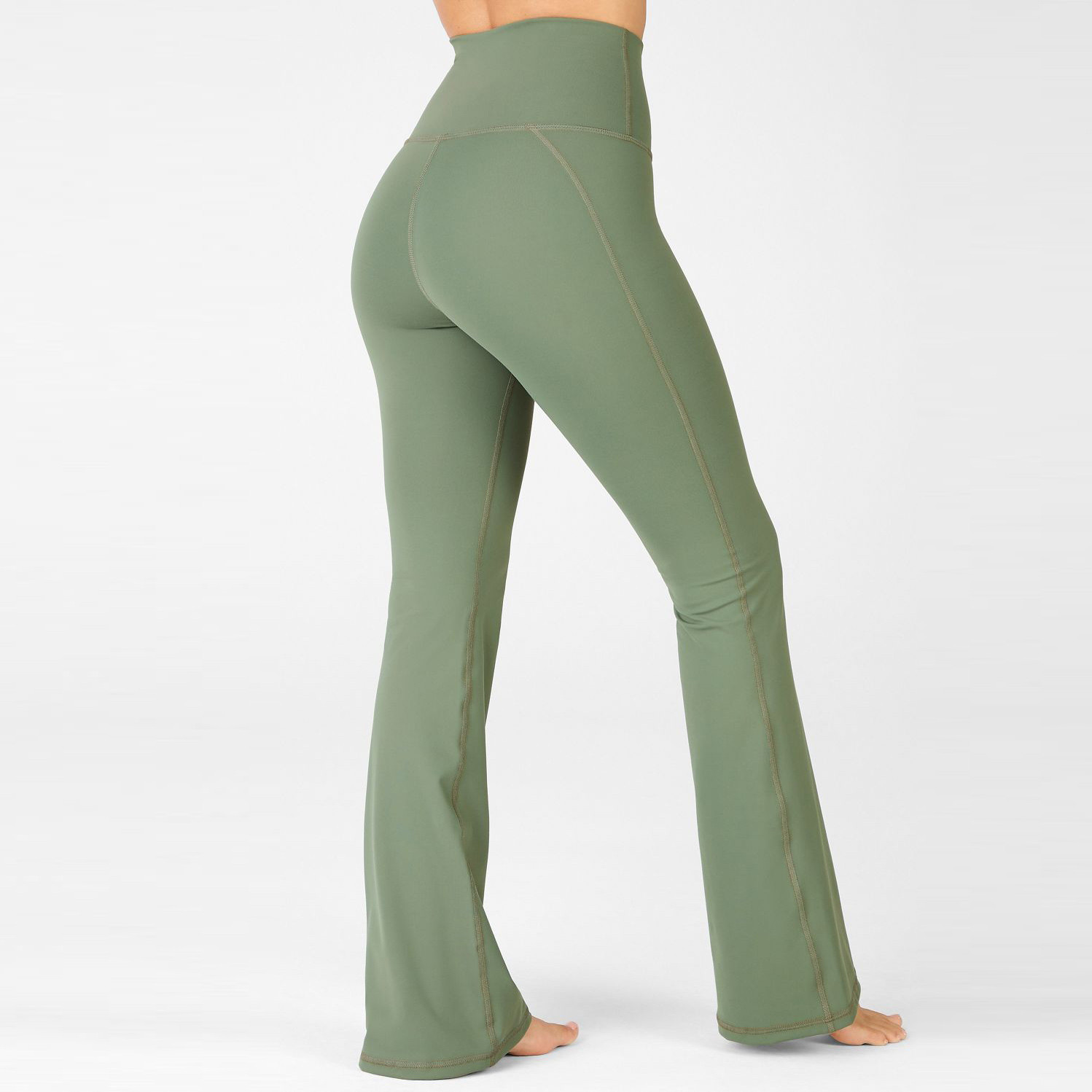 Private Label Activewear Lycar High Waisted Custom Wide Leg Yoga Pants-Aktik