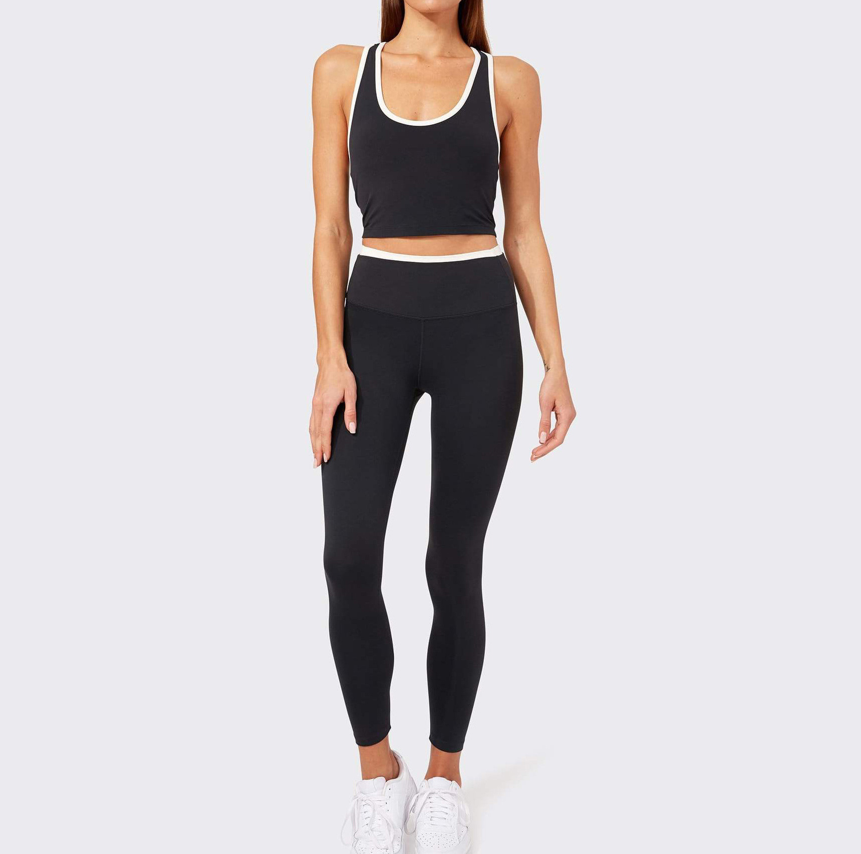Custom Women Racerback Cotton Spandex Fitted Wholesale Crop Tank Tops-Aktik