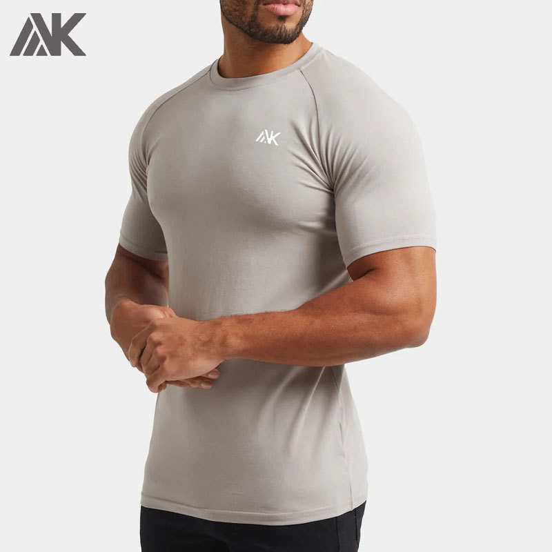 Custom Cotton Raglan-Cut Sleeves Men's Muscle Fit T-shirt -Aktik