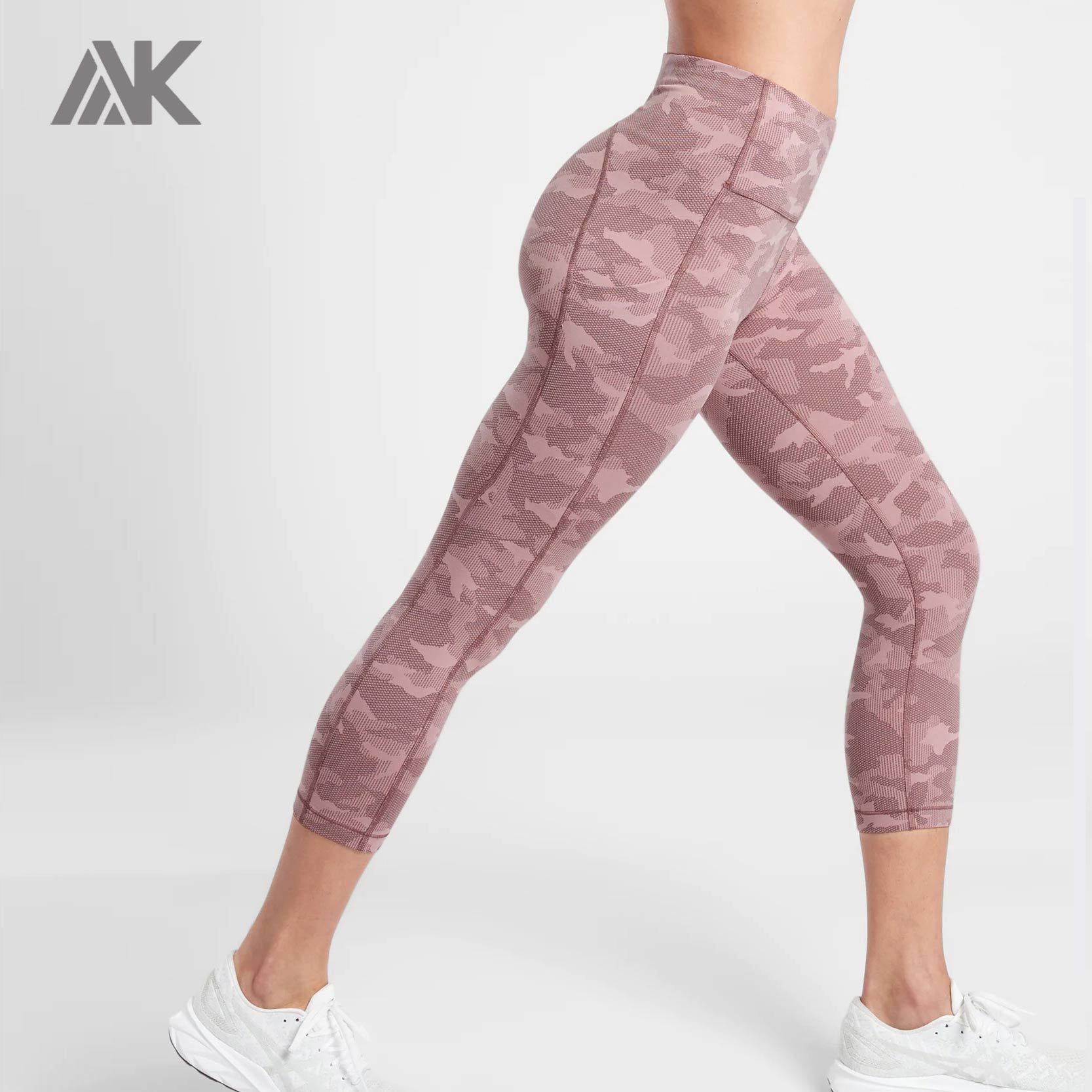 Private Label Wholesale Plus Size Compression Printed Leggings with Pockets-Aktik