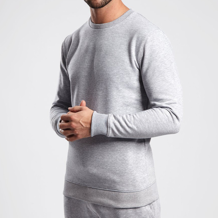 Private Label Wholesale Men's Round Neck Cotton Fleece Custom Sweatshirts-Aktik