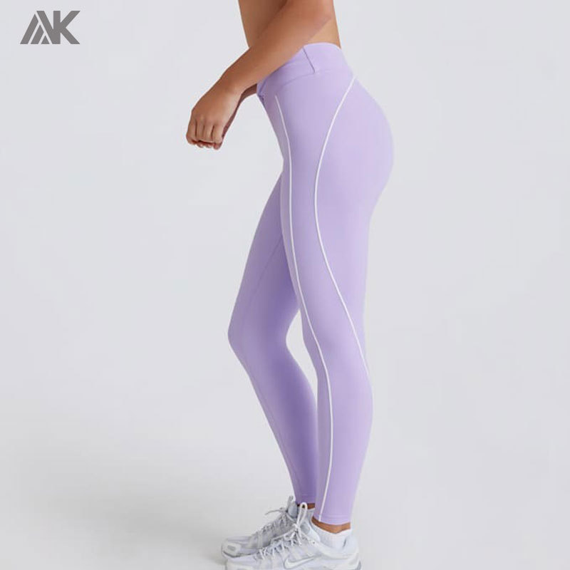 Custom Soft Active Twist-Front Women's Leggings Mid-rise Elasticated Waistband Tight -Aktik