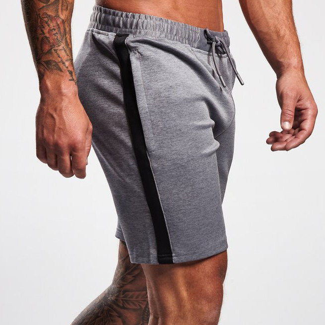 Custom Mens Elastic Waist Cotton Gym Shorts Men Wholesale with Drawstring-Aktik