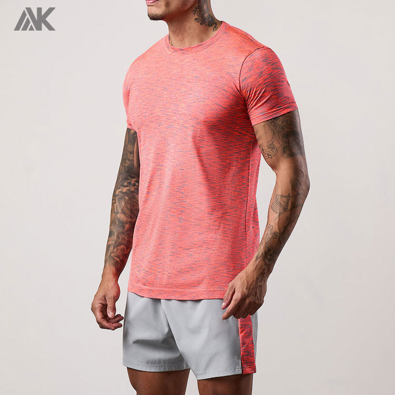 Custom Space Dye Panel Men's Woven Slim Fit Shorts With Zip Pockets
