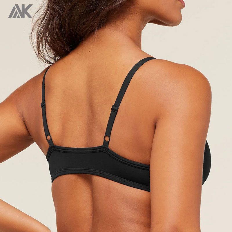 Custom Soft Sculpt V-neck Sports Bra Light Support And Adjustable Straps Women's Gym Bra-Aktik
