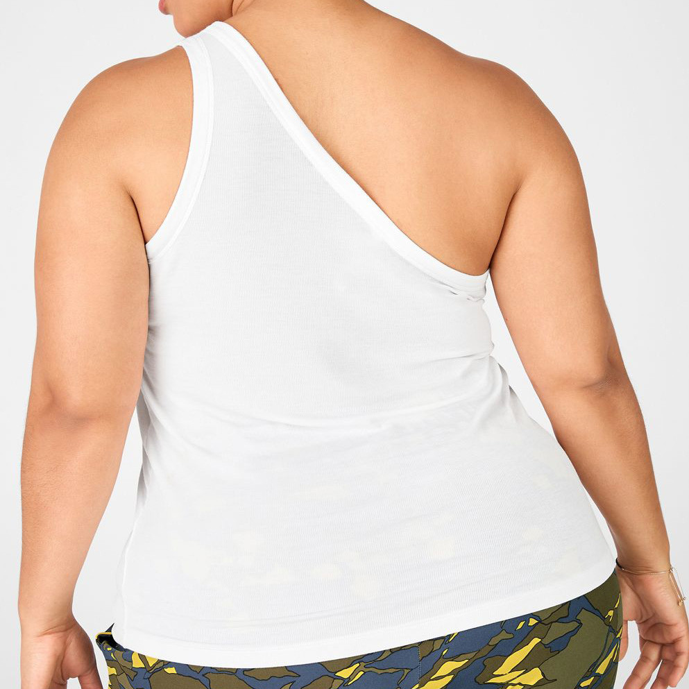 Custom One Shoulder Tank Top Cotton Plus Size Womens Ribbed Tank Tops-Aktik