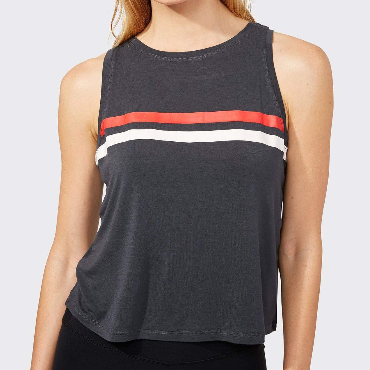 Custom Loose Fitting Sports Tank Top High Neck Womens Cotton Tank Tops-Aktik
