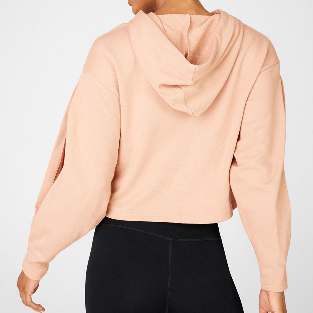 Custom Printed Logo Womens Cotton Plus Size Oversized Crop Top Sweatshirt-Aktik