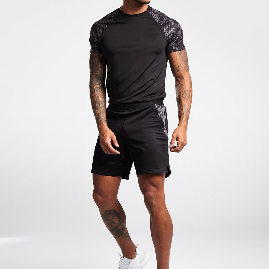 Custom Logo T Shirt Men's Raglan Sleeve Slim Fit Athletic Fit T Shirts-Aktik
