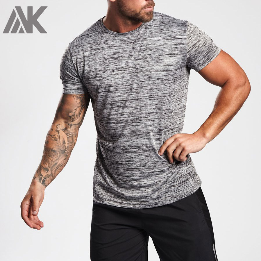 Wholesale Dry Fit Crew Neck Fitted Gym T Shirts for Men -Aktik