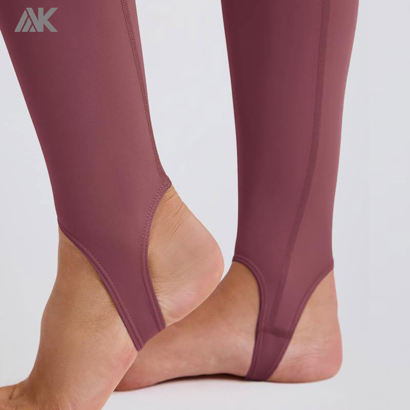 Custom Four-Way Stretch Foldover Mid-Rise Ruched Women's Stirrup Leggings -Aktik