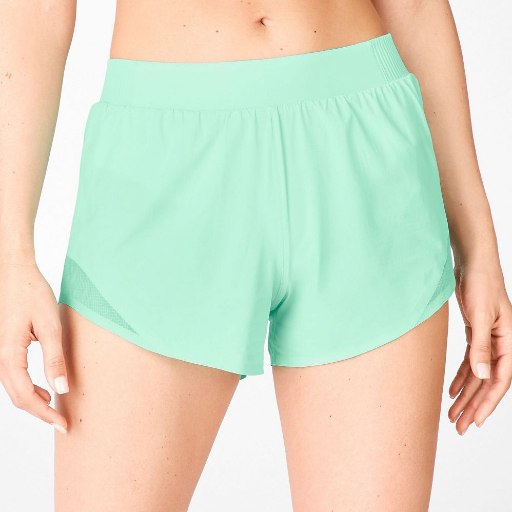 Wholesale Running Shorts Mid Rise Womens Athletic Shorts with Mesh Panels-Aktik