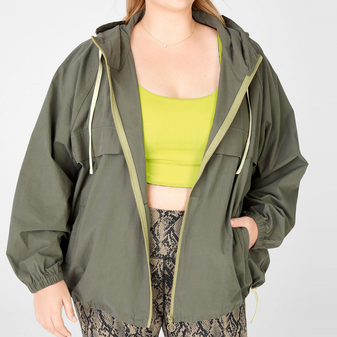 Custom Oversized Womens Zip Up Windbreaker Plus Size Hoodies with Pockets-Aktik