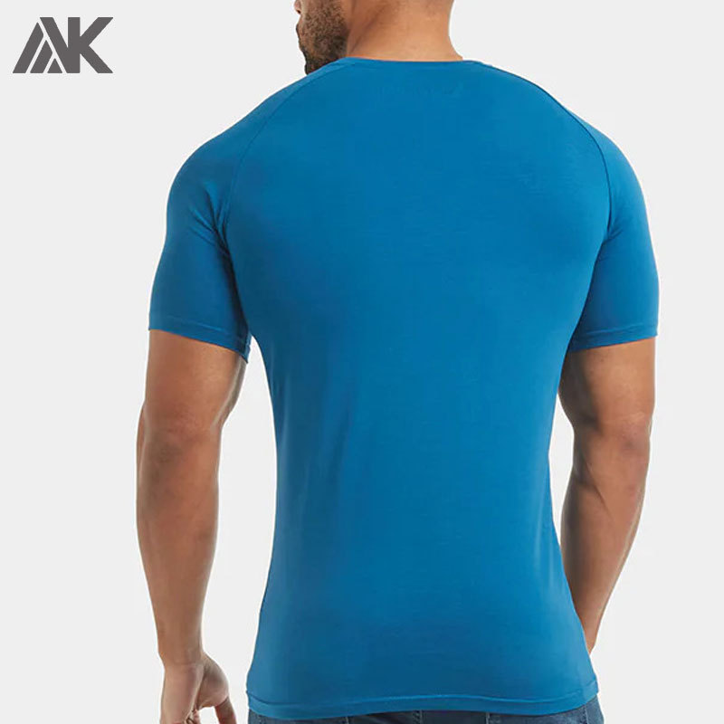 Custom Cotton Raglan-Cut Sleeves Men's Muscle Fit T-shirt -Aktik