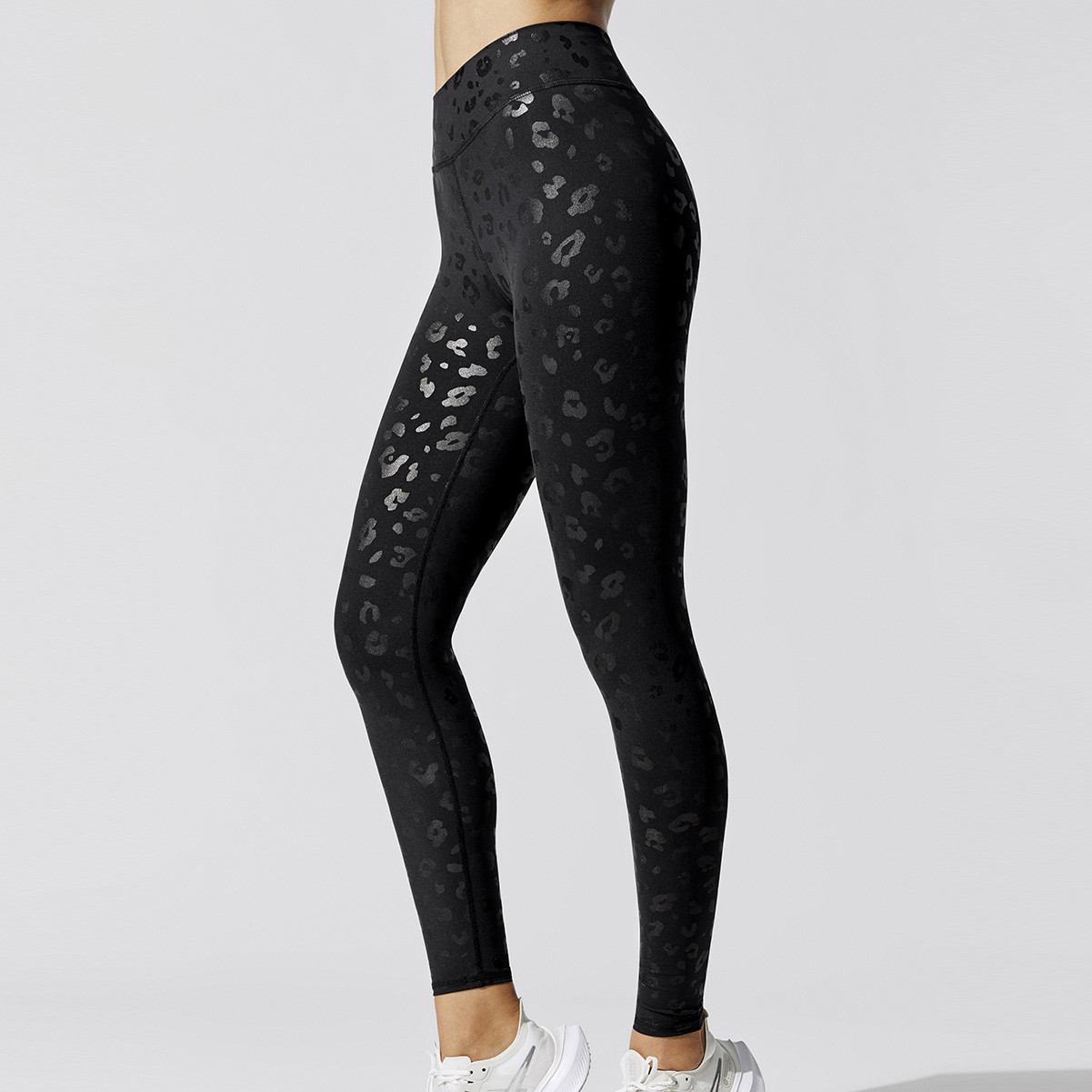 Custom Matching Girls Activewear Sets Leopard Print High Waisted Leggings -Aktik