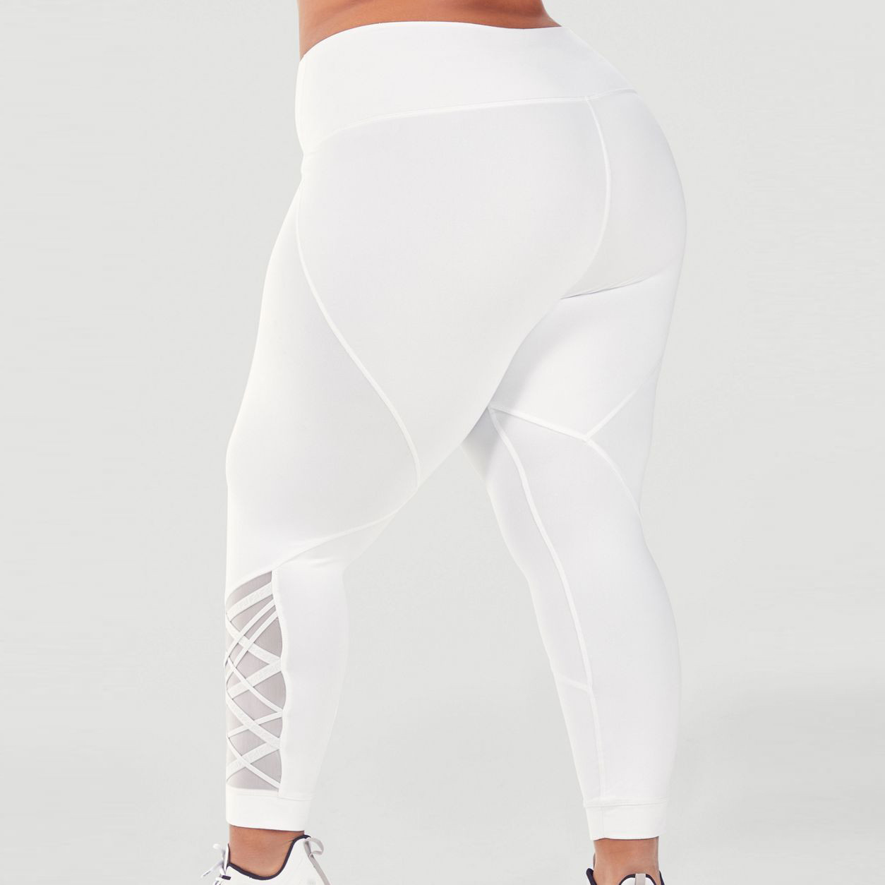 Custom Womens High Waisted Best Plus Size Leggings with Mesh Panels-Aktik