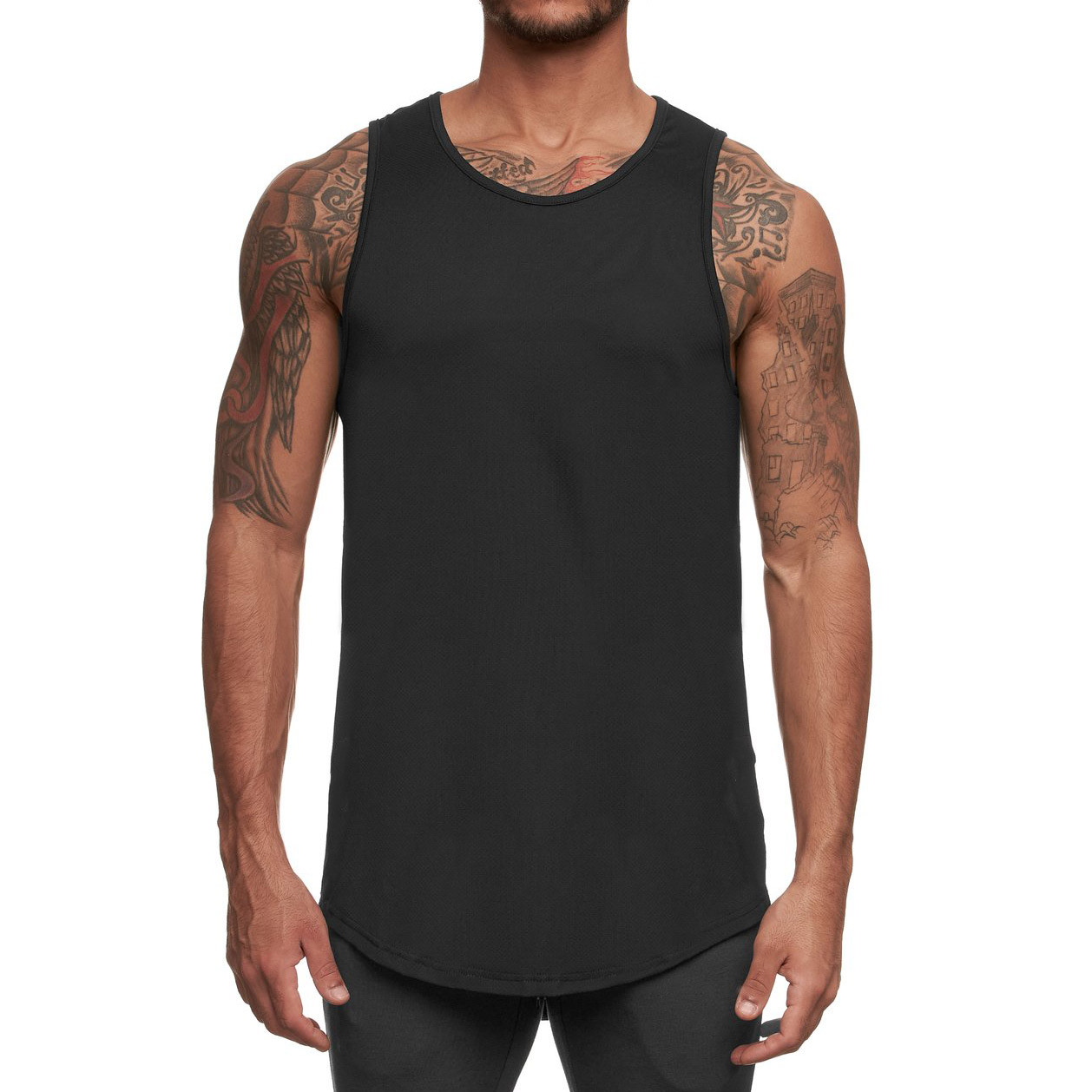 Private Label Wholesale Dry Fit Mesh Crew Neck Camo Gym Tank Tops Mens-Aktik