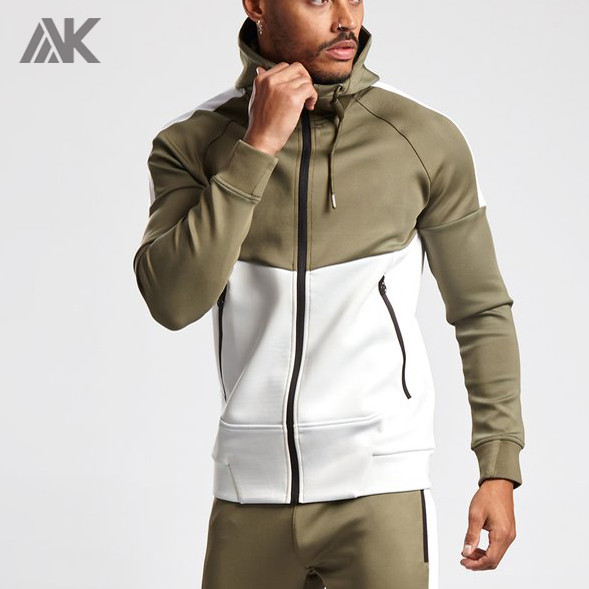 Private Label Wholesale Mens Custom Zip Up Hoodies with Zip Pockets-Aktik