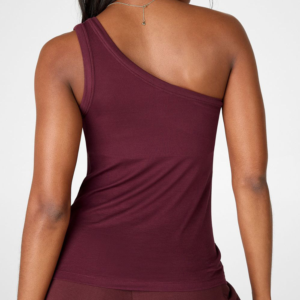 Custom One Shoulder Tank Top Cotton Plus Size Womens Ribbed Tank Tops-Aktik