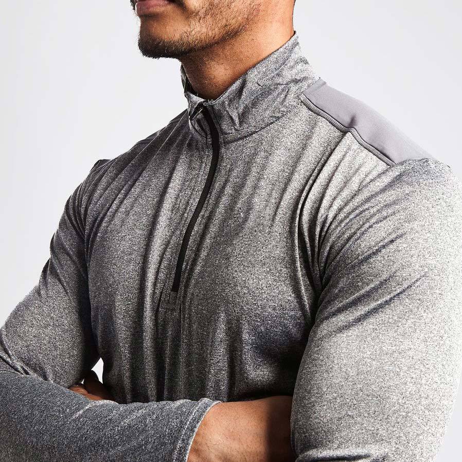 Wholesale Fitness Active Shirt Long Sleeve 1/4 Zip Mens Custom T Shirts-Aktik