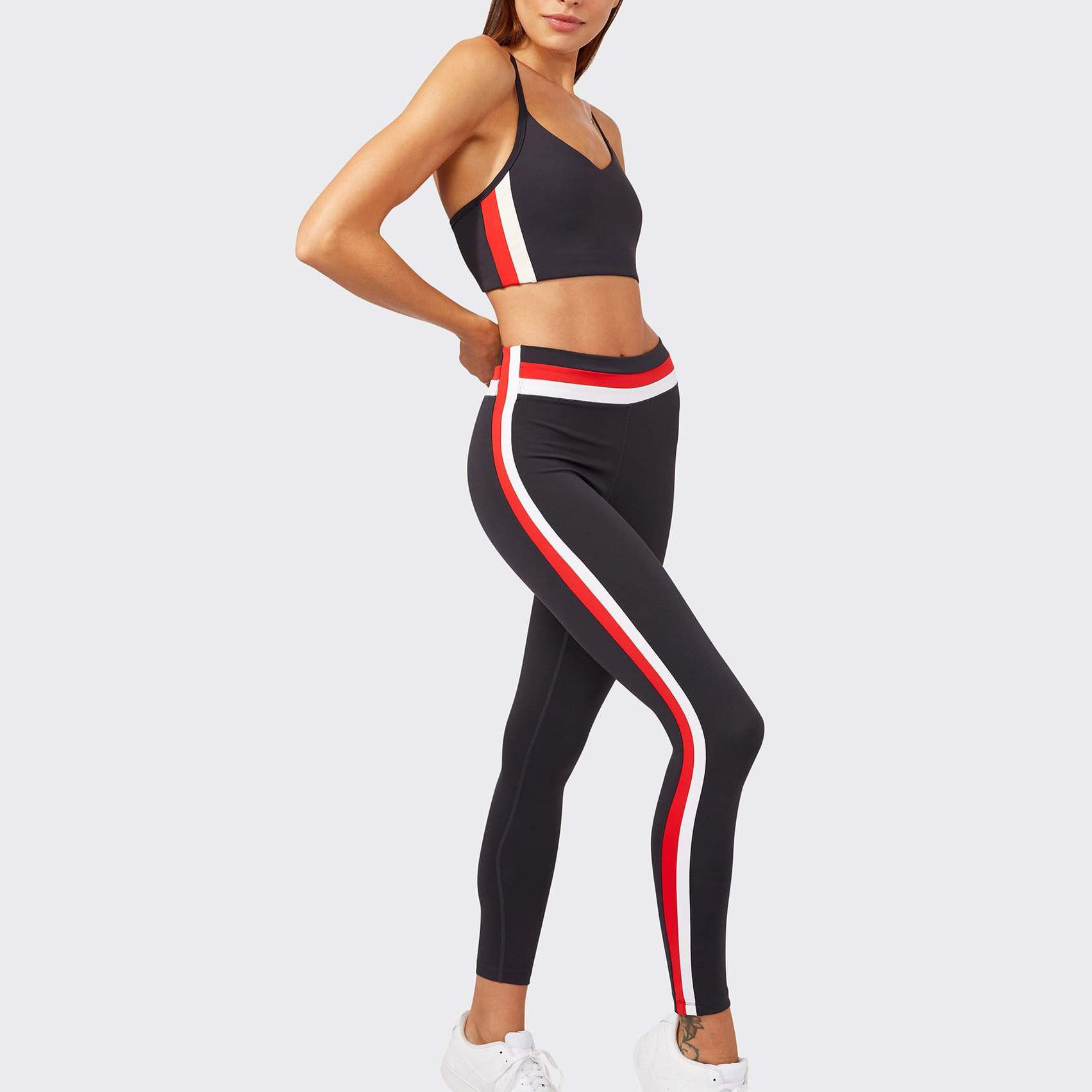 Custom Mid-waisted Best Shaping Color Block Leggings for women-Aktik