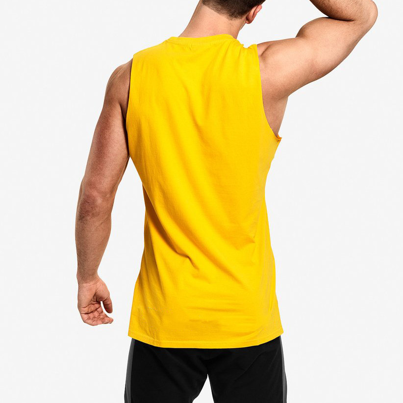 Private Label Wholesale Cotton Crew Neck Sleeveless Mens Muscle Tank Tops-Aktik