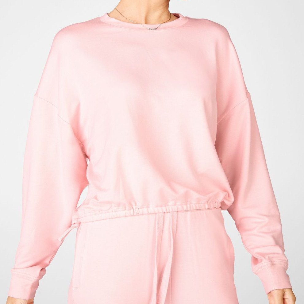 Custom Logo Oversized Crewneck Off The Shoulder Sweatshirt for Women-Aktik