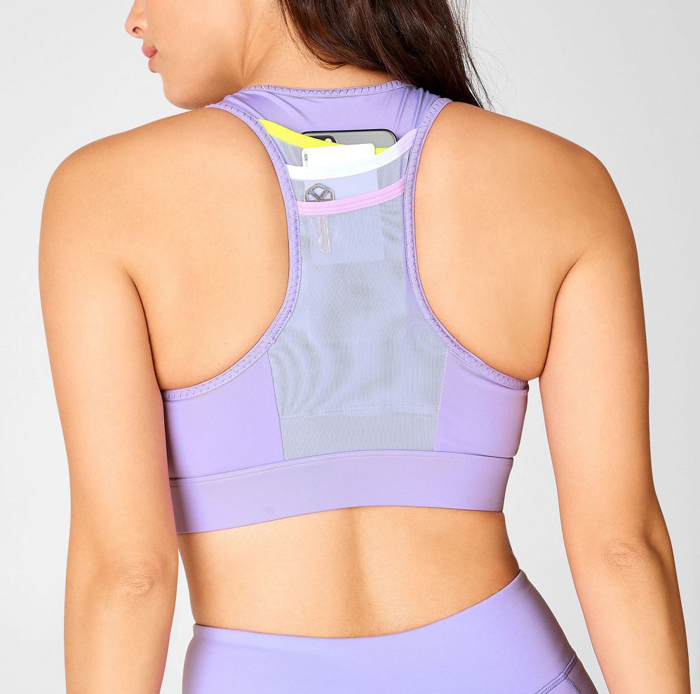 Custom Design Sports Bras with Pocket Binding Medium Support Yoga Bra-Aktik