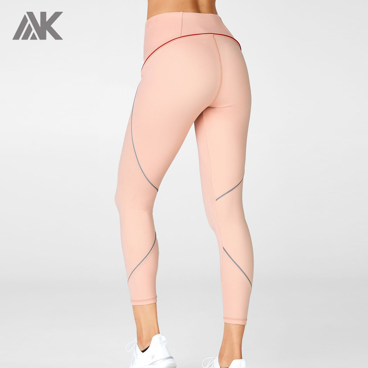 Custom Reflective Leggings No Front Seam Best Running Leggings for Women-Aktik