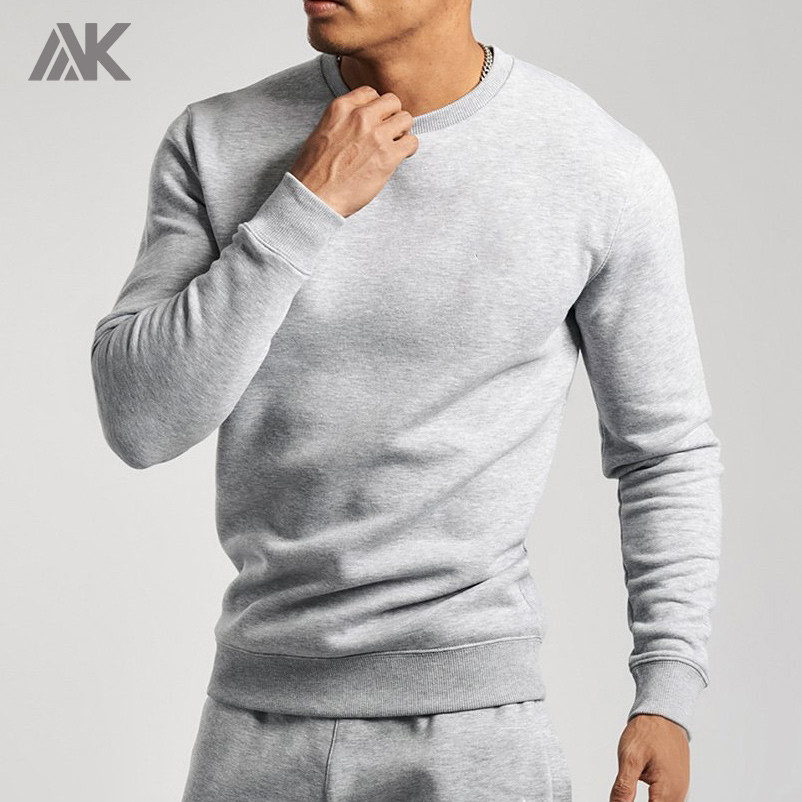 Private Label Wholesale Men's Round Neck Cotton Fleece Custom Sweatshirts-Aktik