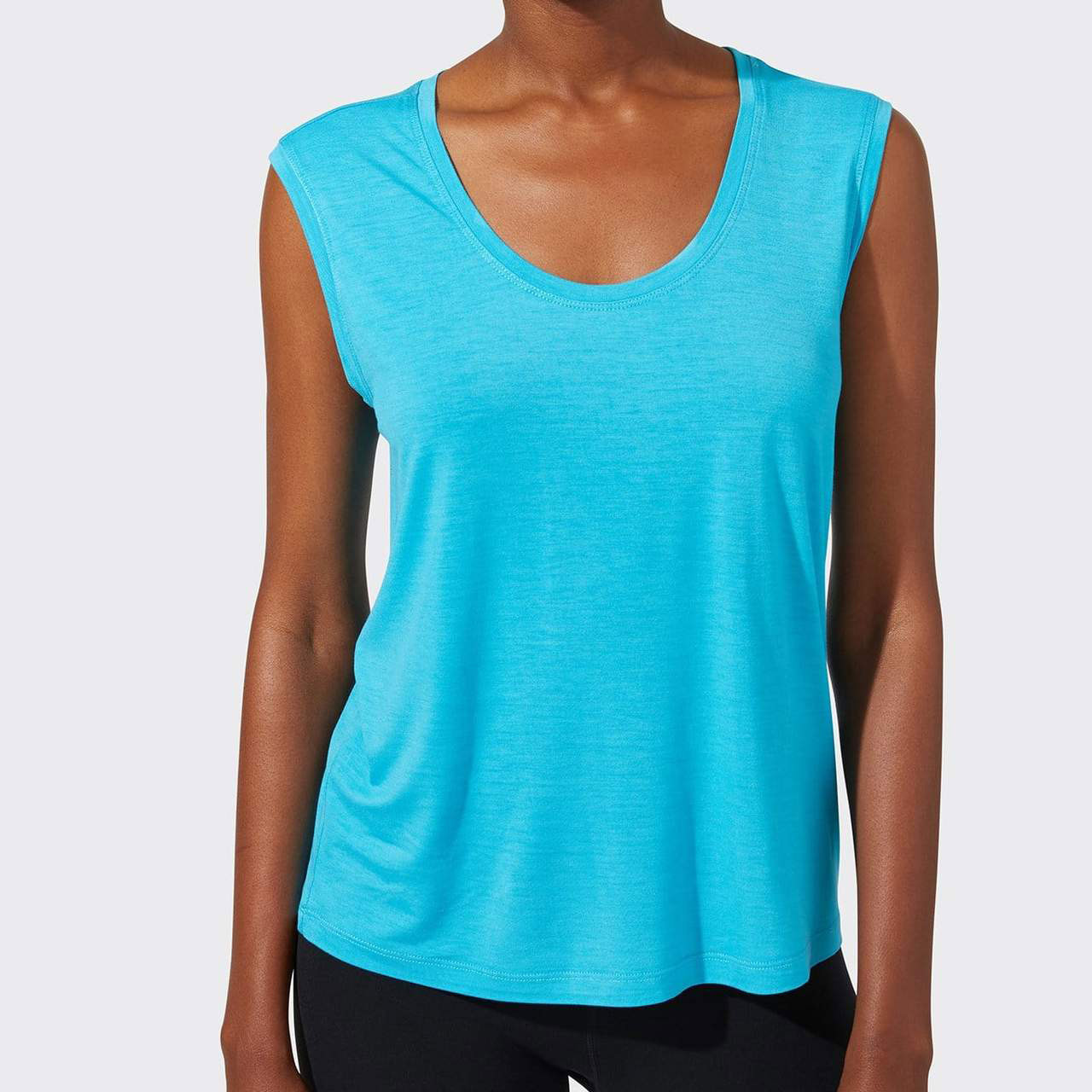 Custom Loose Fitting Crew Neck Rayon Sleeveless Tank Tops for Women-Aktik