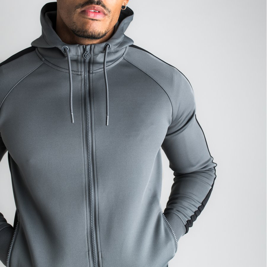 Custom Mens Full Zip Up Raglan Sleeve Wholesale Tracksuits with Zip Pocket-Aktik