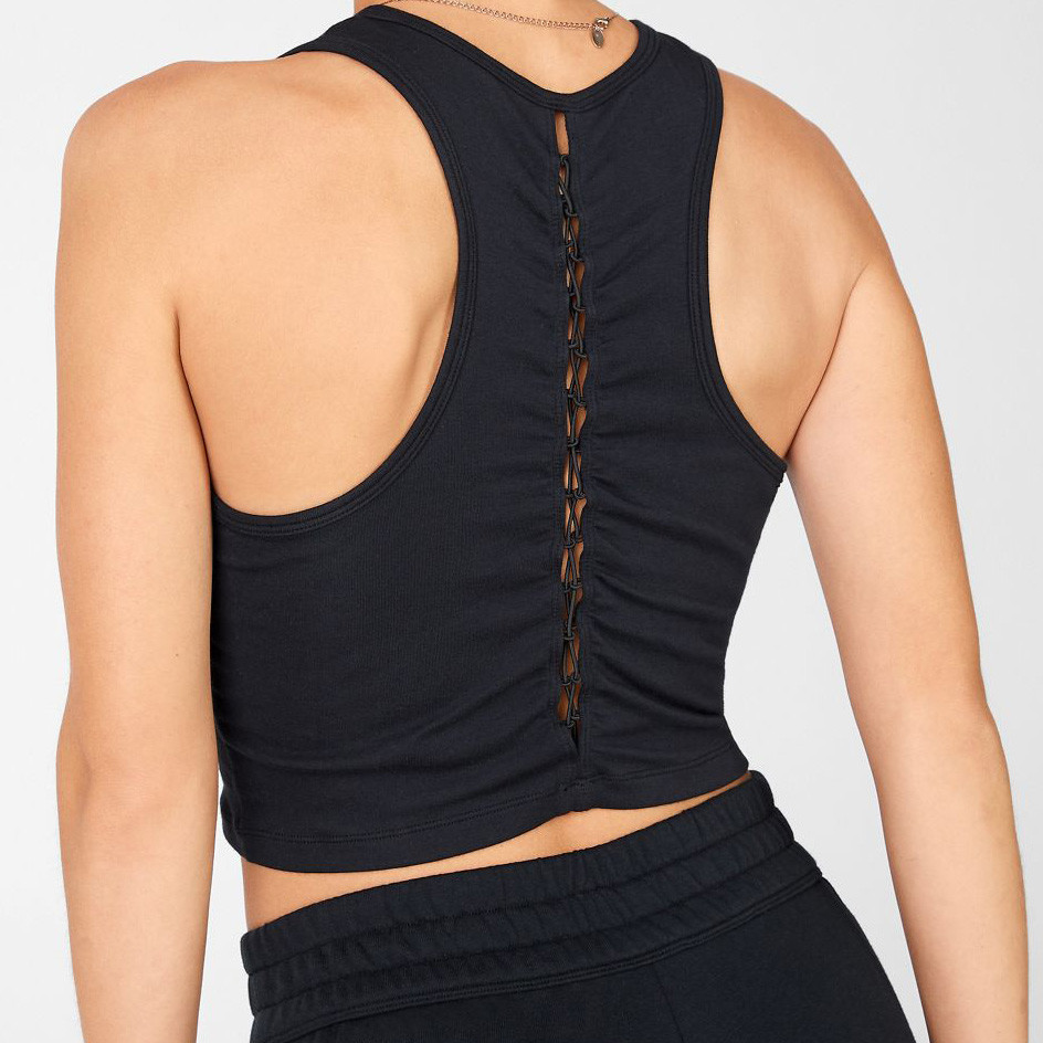 Custom Cotton Spandex Womens High Neck Racerback Cute Cropped Tank Top-Aktik