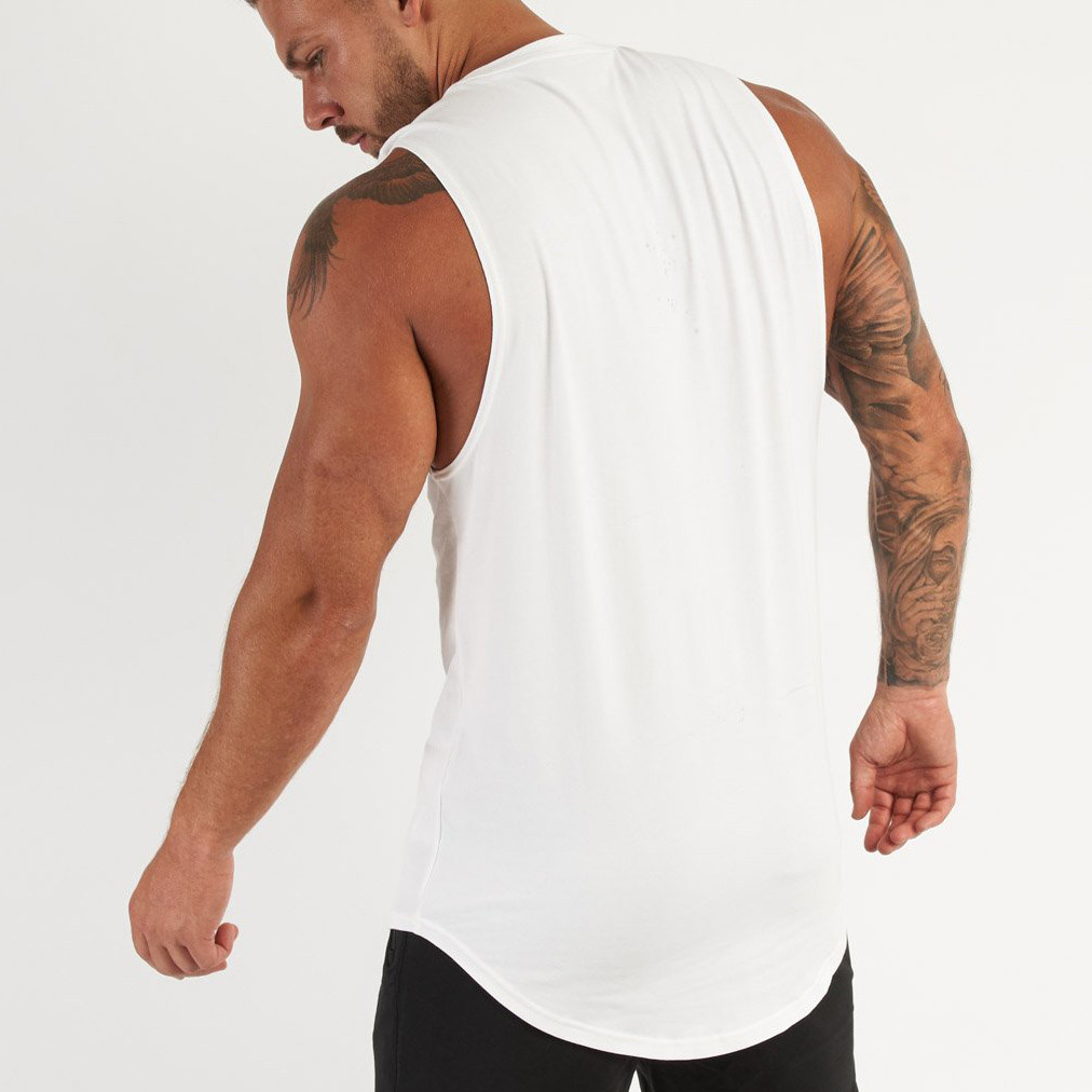 Custom Mens Round Neck Cotton Bulk Workout Tank Tops with Printing-Aktik