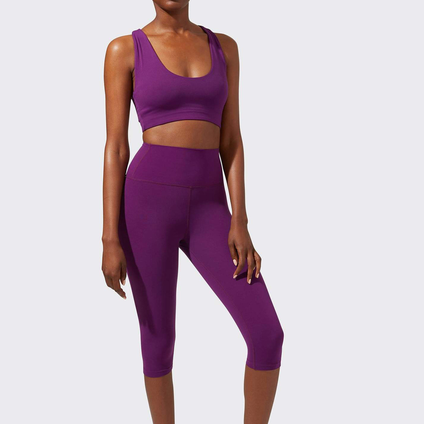 Private Label Wholesale High Waisted Capri Workout Leggings for Women-Aktik